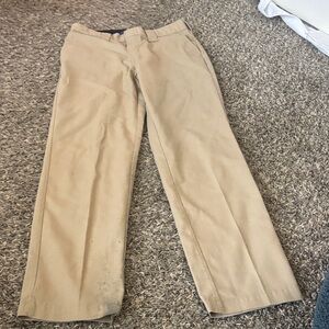 4 pairs (lot) Boys dickies & lands end Tan uniform khakis 14/16